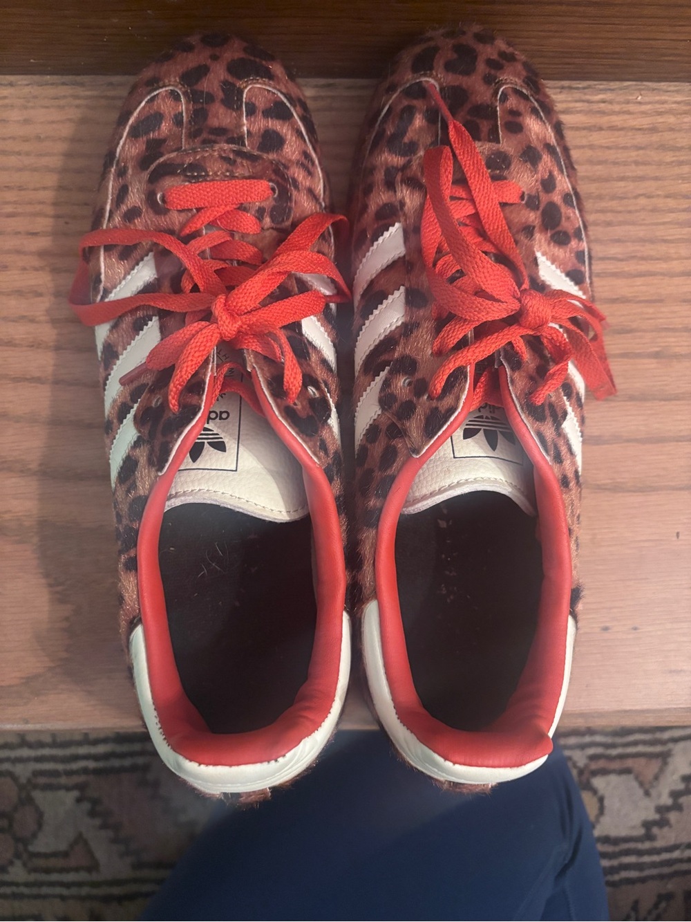 adidas Leopard Print Samba Sneakers in Brown, Red, White - Picture 4 of 5